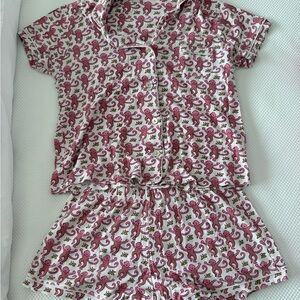 Roller Rabbit Pink Monkey Print Top